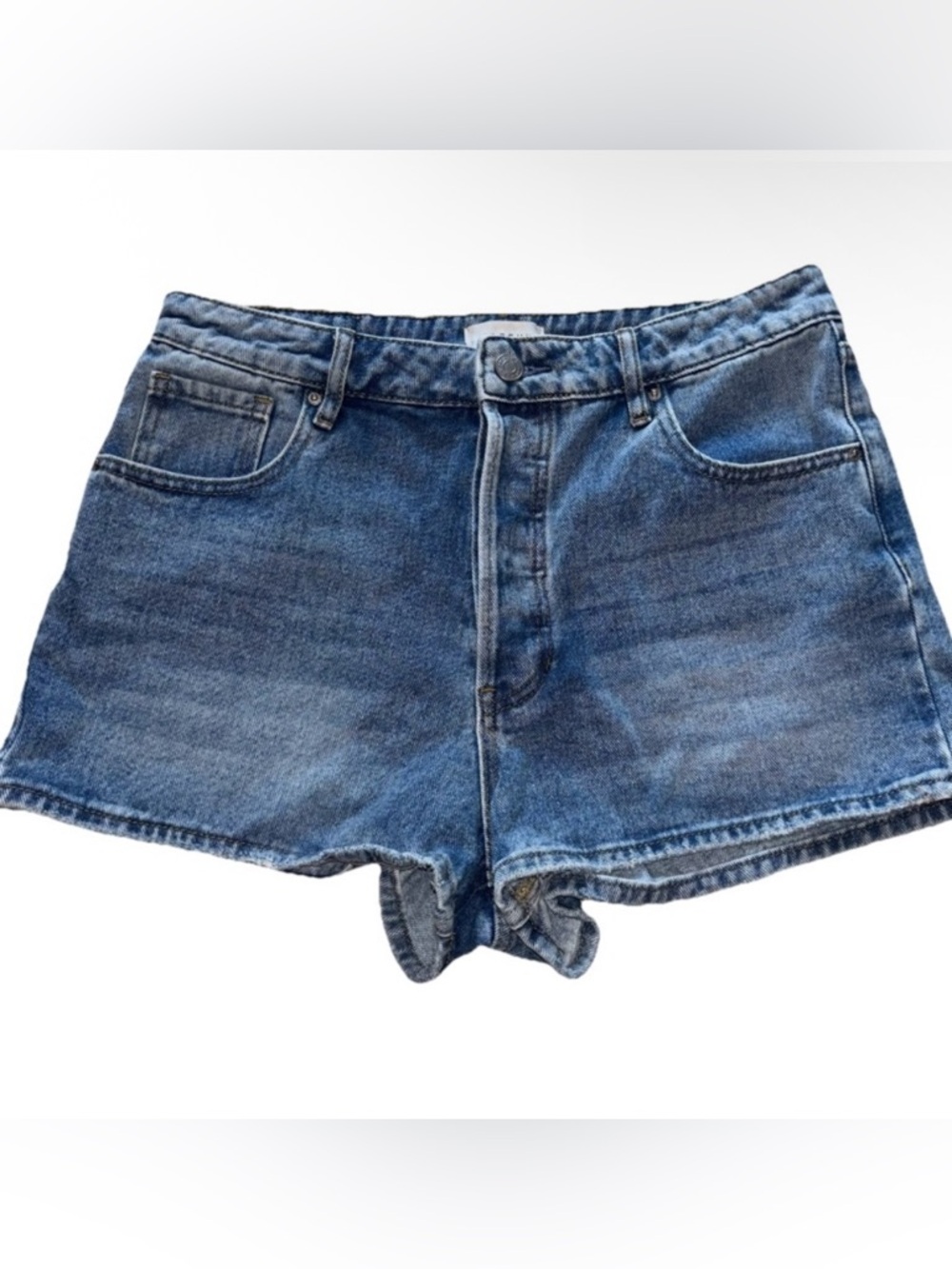 Pacsun Jean Shorts High Rise Festival Women Size 29 Medium Wash Button Fly Beach